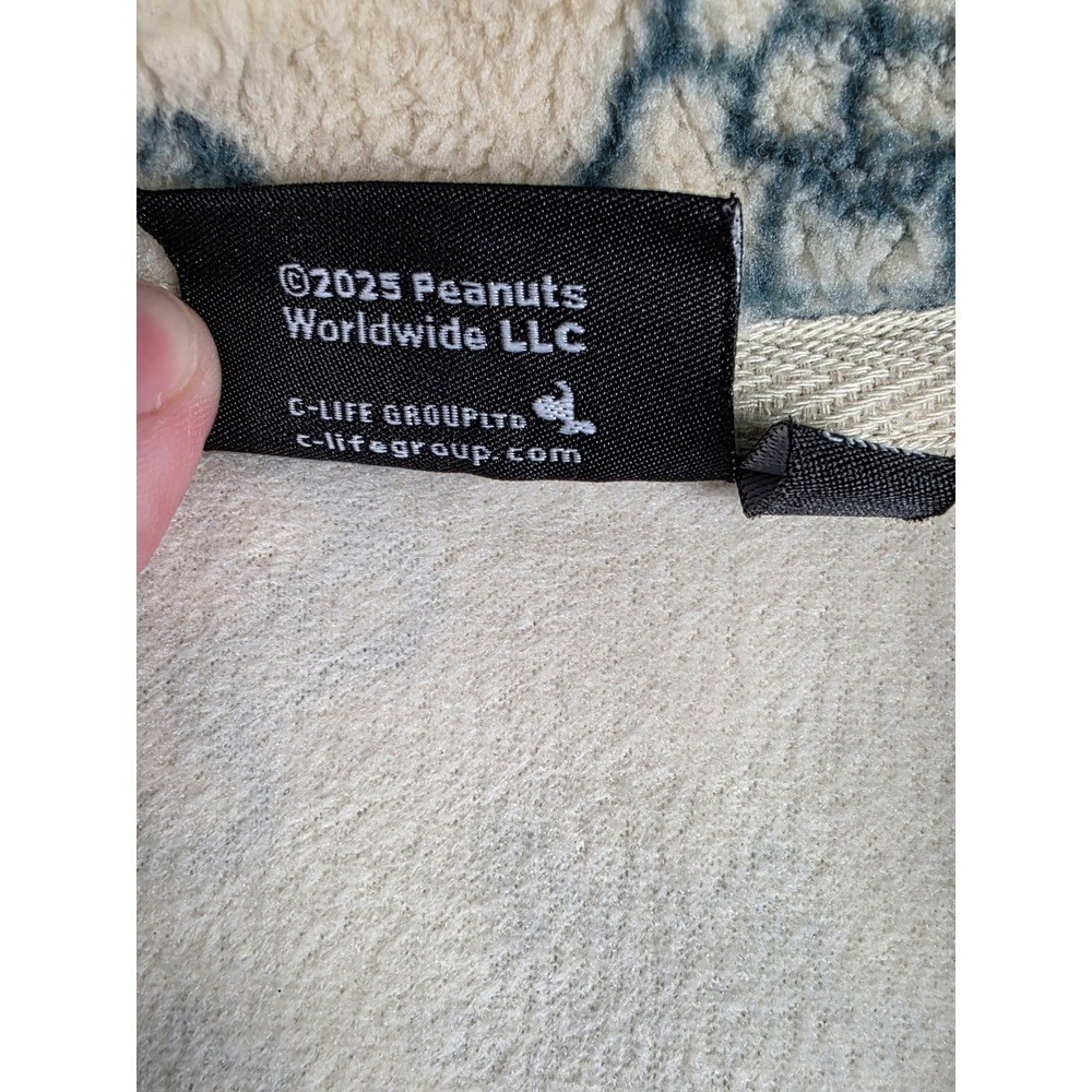 Women's Peanuts Snoopy Sherpa Fleece Pullover Quarter Zip MEDIUM Warm Winter - Picture 5 of 8